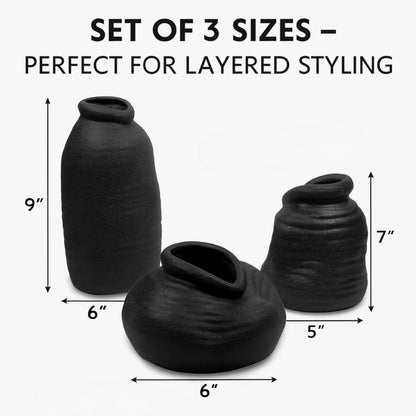 CESE330 BLACK CERAMIC VASES HOME DECOR DEALS