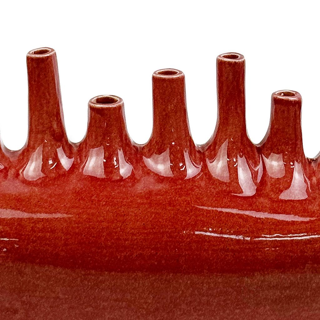 CEDC326 RED CANDLE HOLDERS