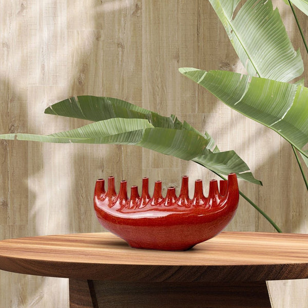 CEDC326 RED CANDLE HOLDERS HOME DECOR DEALS