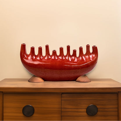 CEDC326 RED CANDLE HOLDERS HOME DECOR DEALS