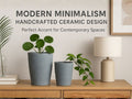 Set of 2 Ceramic Planters - Irregular Edges - Industrial Aesthetic - Succulents - Potted Plants