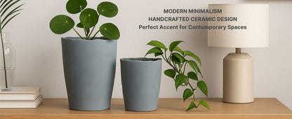 CAVA287 GREY CERAMIC VASES HOME DECOR DEALS