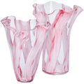 Set of 2 Vases-Handblown Glass-Pale Pink-Shabby Chic-Romantic-Home Decor-Home Accent-Housewarming-Ho