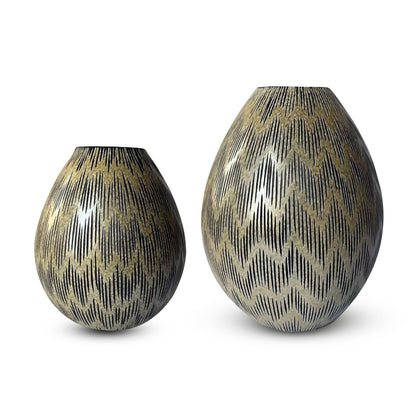 GD389 BLACK GOLD GLASS VASES MEMORIAL DAY SALES