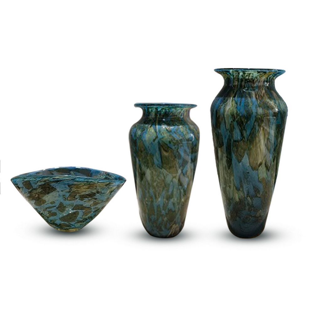 GD392 BLUE GREEN VASES