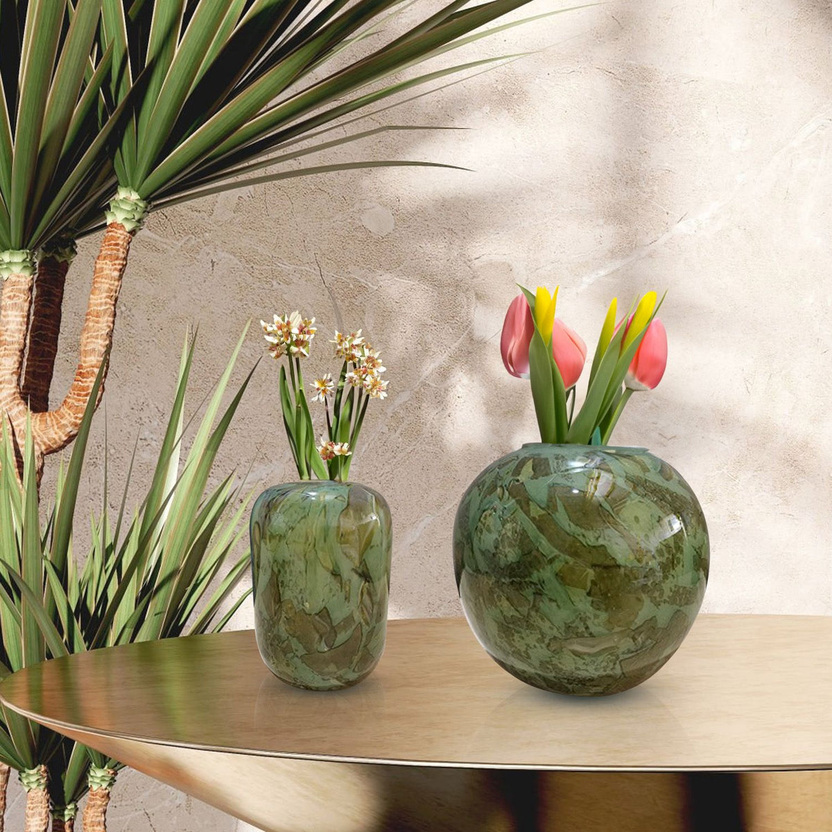 GD393 SEA GREEN GLASS VASES MEMORIAL DAY SALES