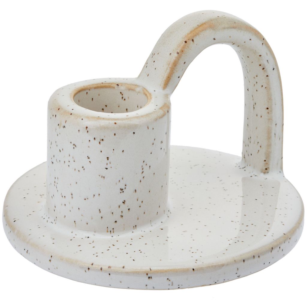 CECA364 GLAZED WHITE CANDLE HOLDERS