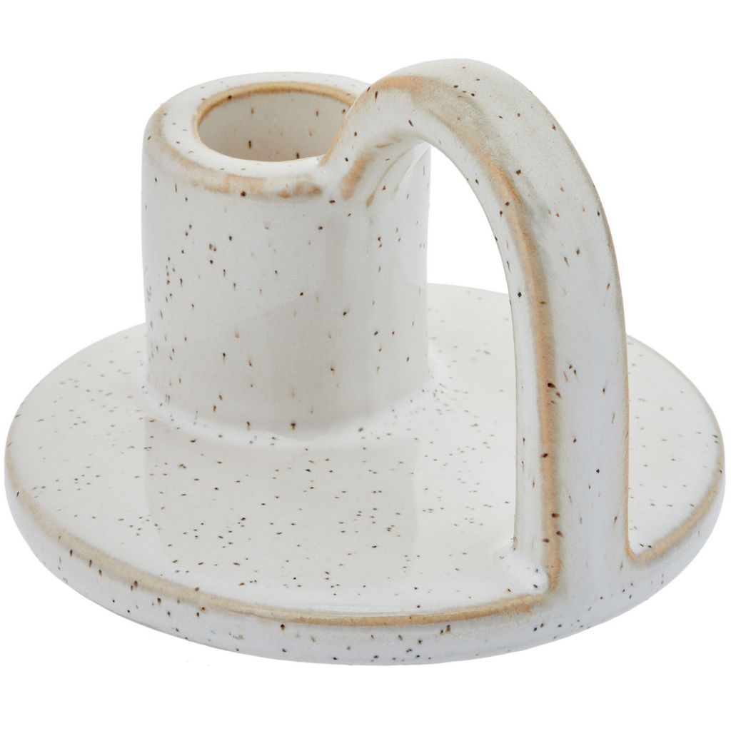 CECA364 GLAZED WHITE CANDLE HOLDERS