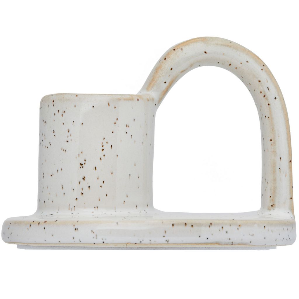 CECA364 GLAZED WHITE CANDLE HOLDERS