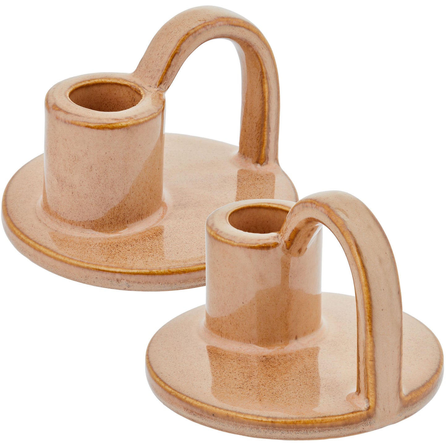 CECA364 TAN CANDLE HOLDERS