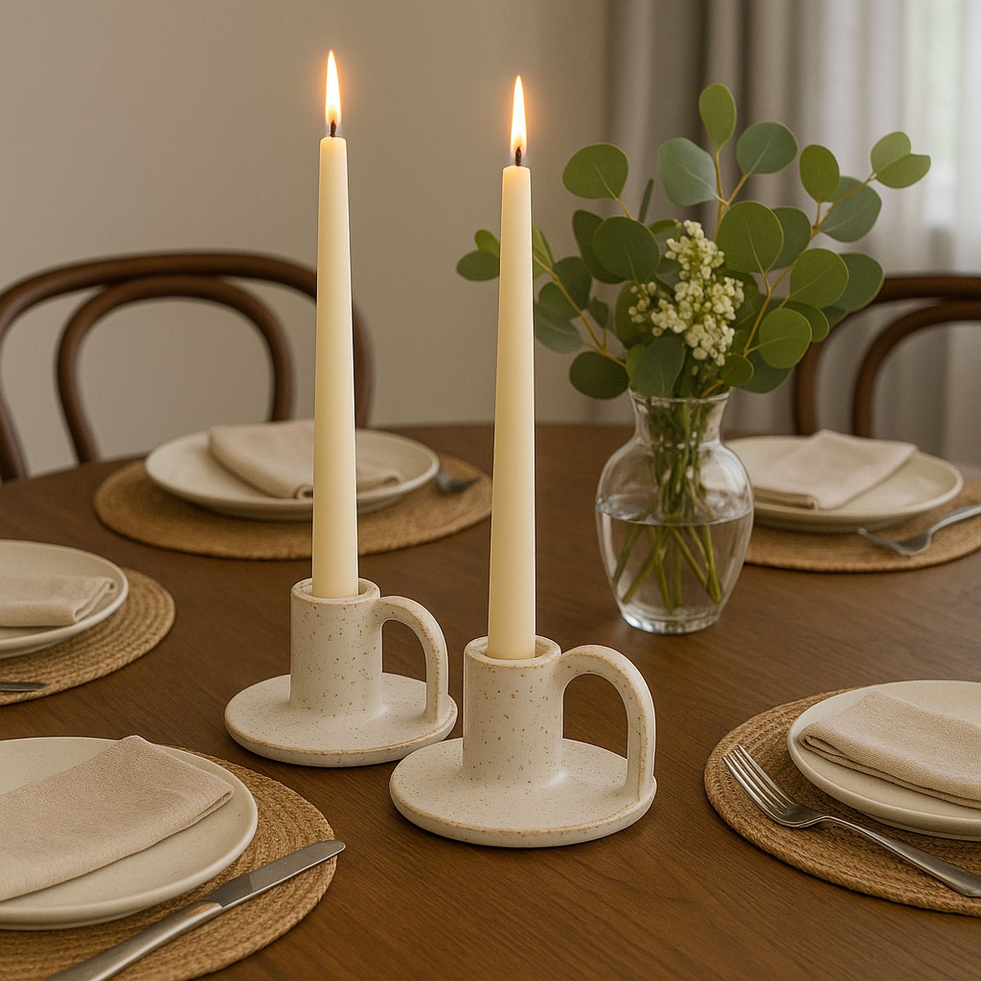 CECA364 VANILLA CANDLE HOLDERS