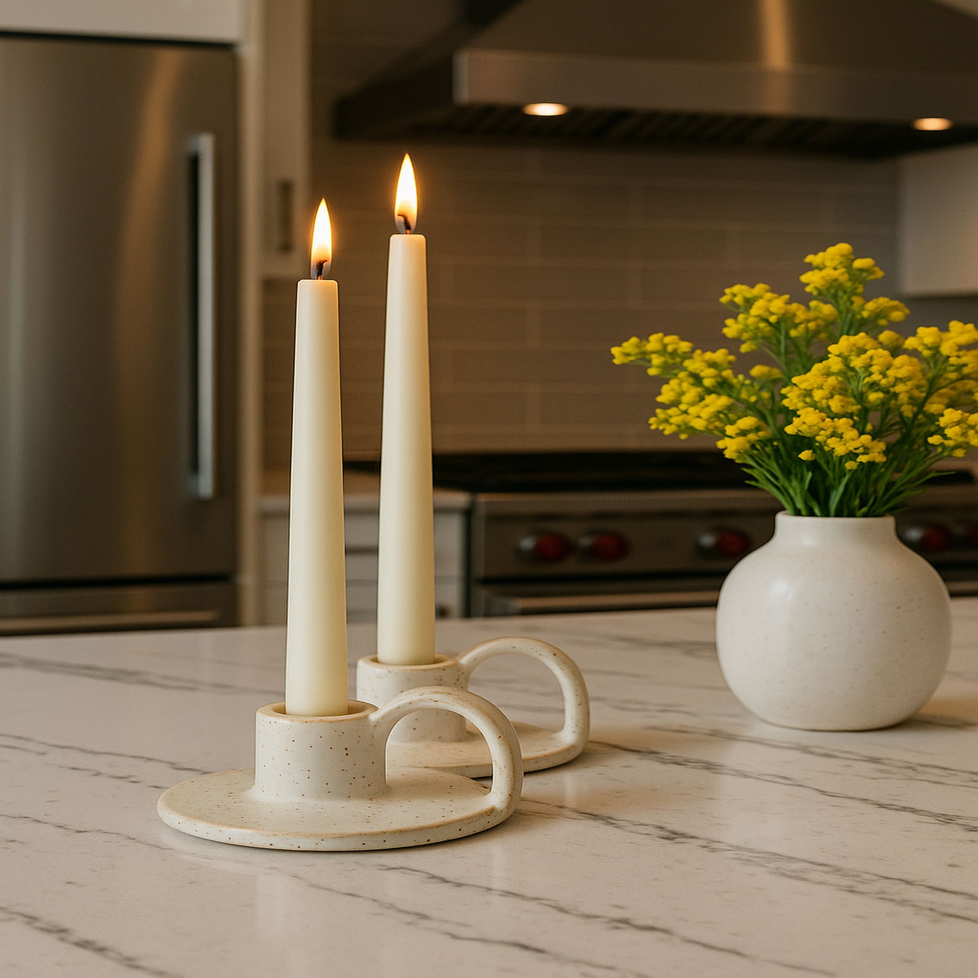CECA364 VANILLA CANDLE HOLDERS