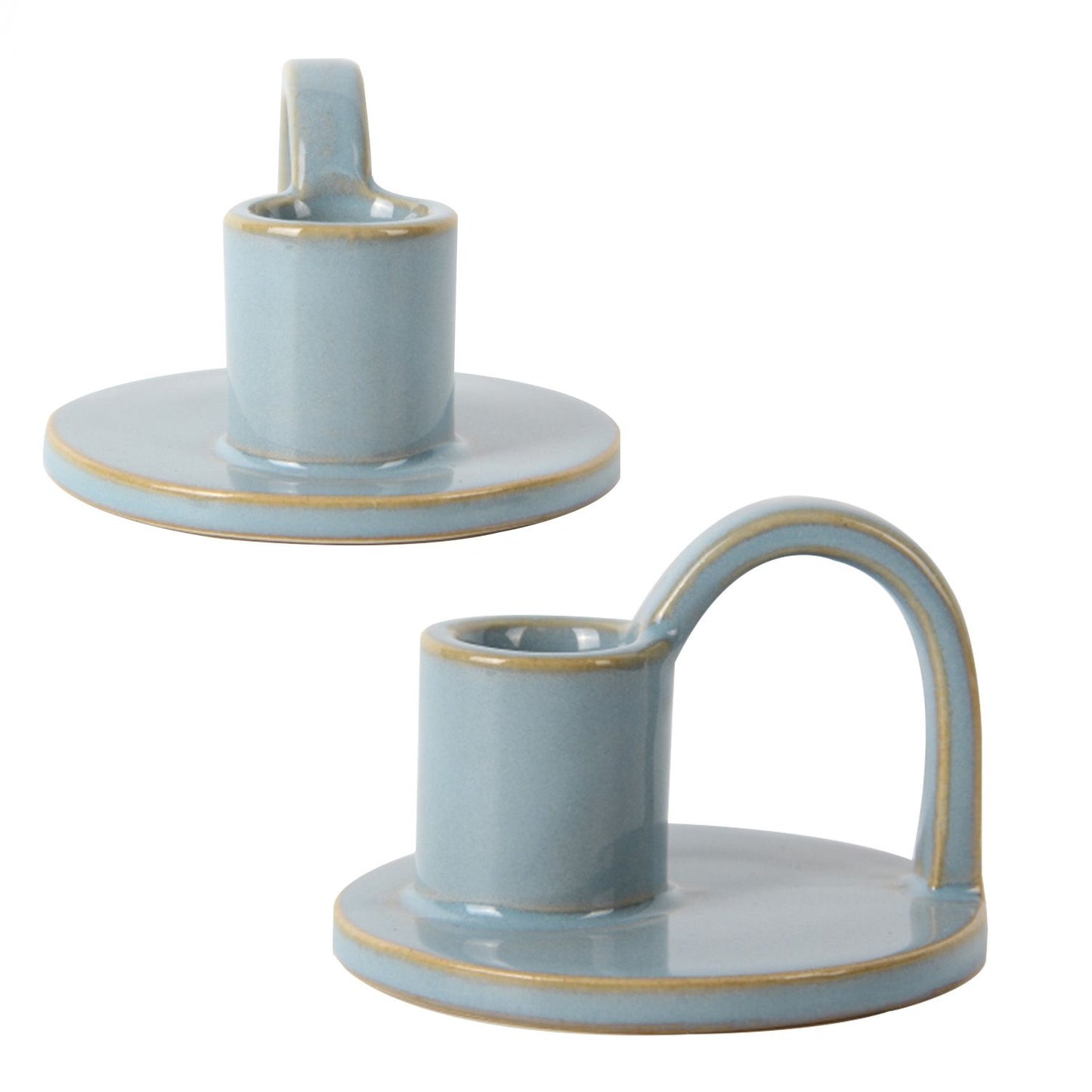 CECA364 LIGHT BLUE CANDLE HOLDERS