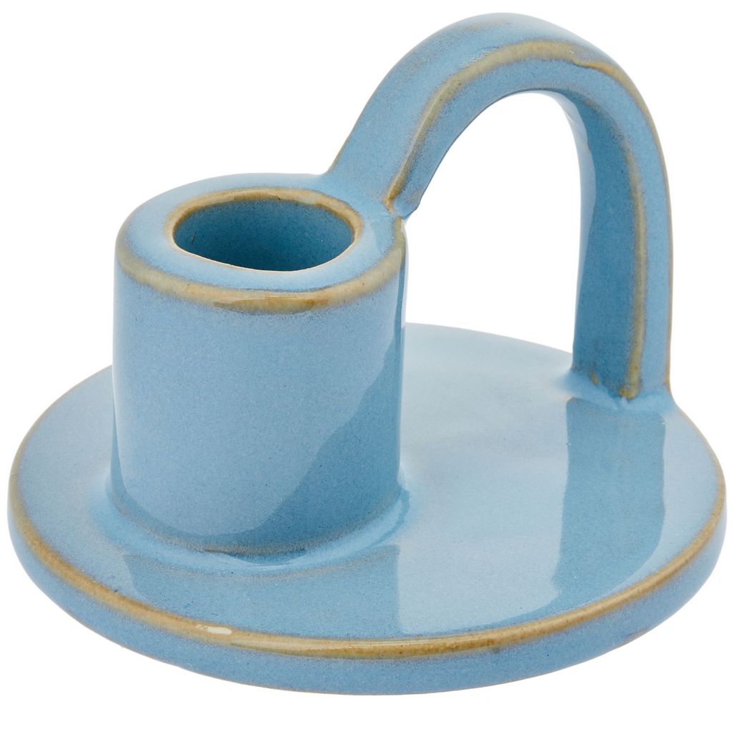 CECA364 LIGHT BLUE CANDLE HOLDERS