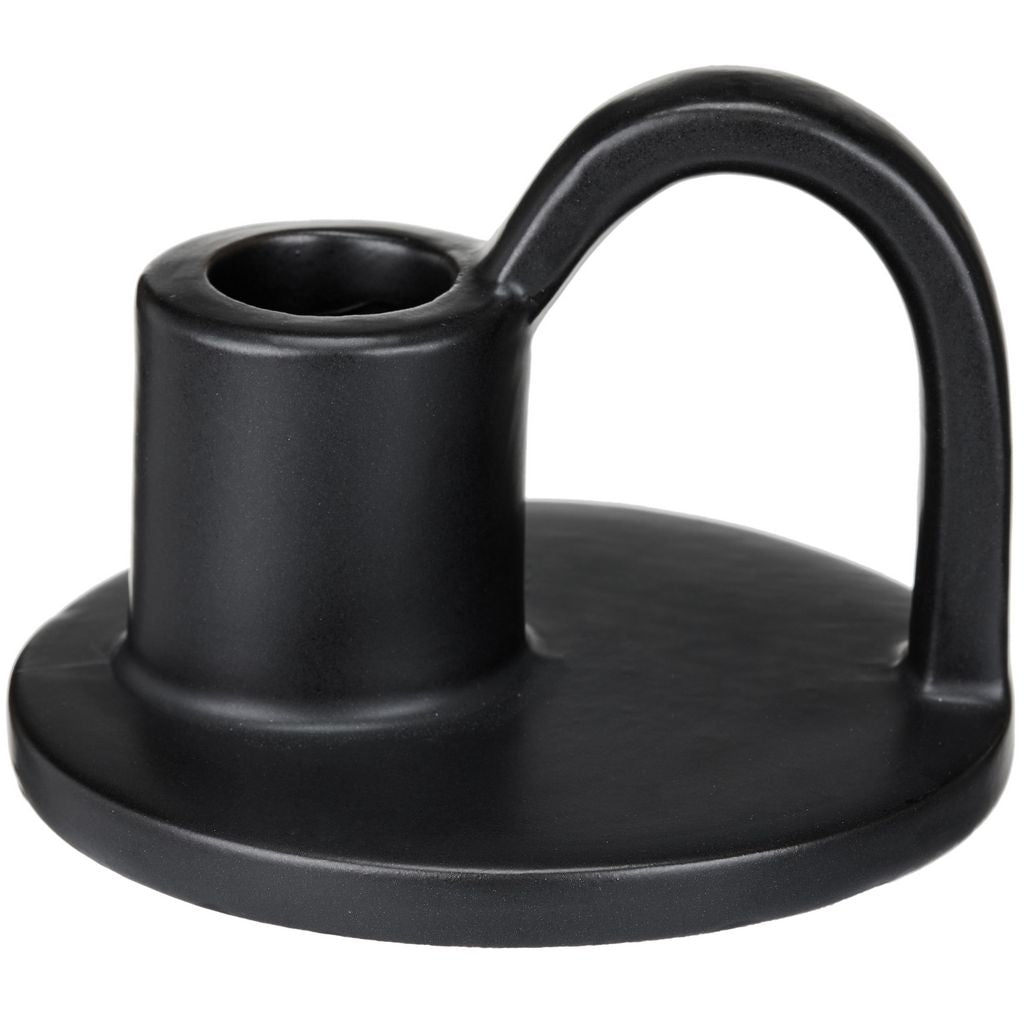 CECA364 MATT BLACK CANDLE HOLDERS