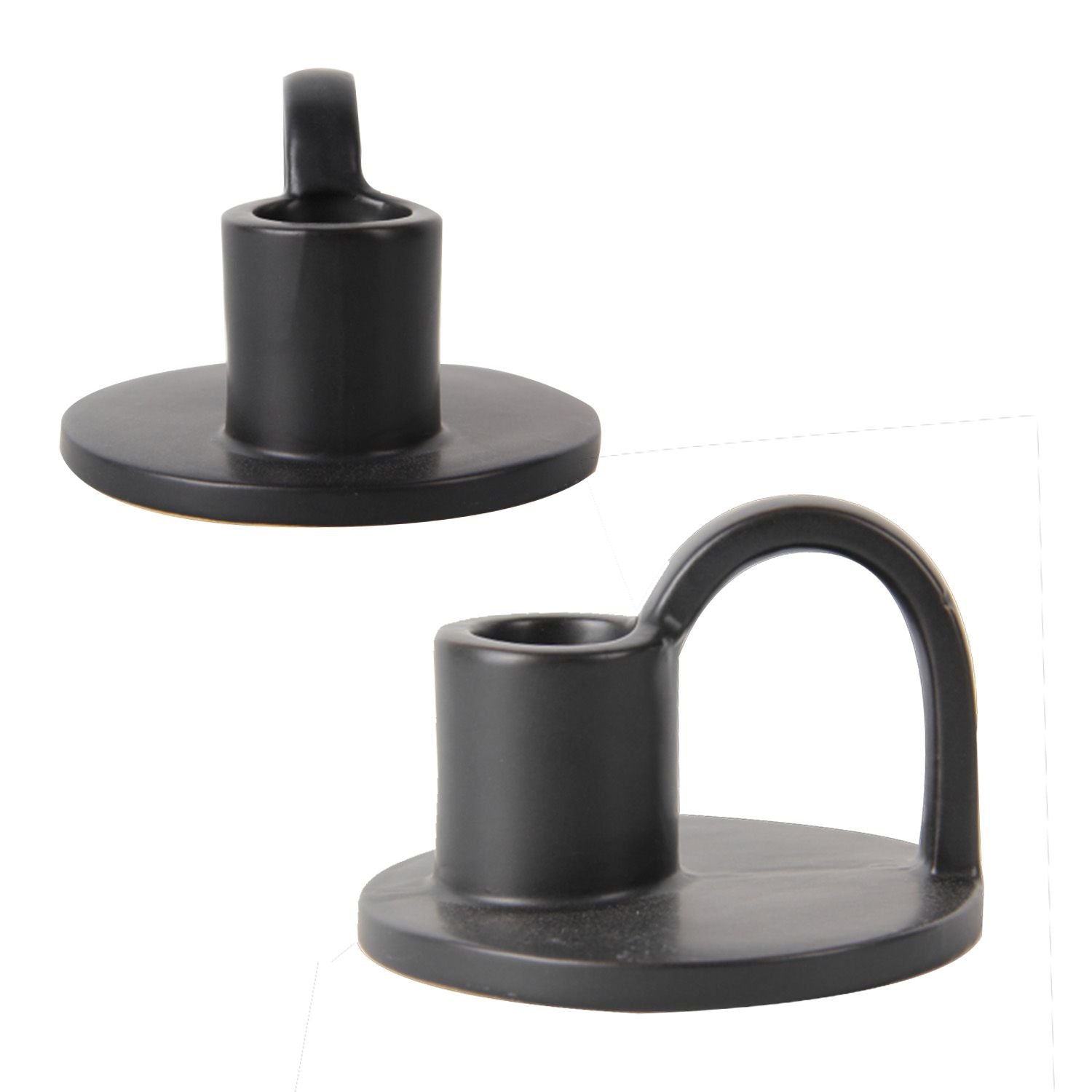 CECA364 MATT BLACK CANDLE HOLDERS