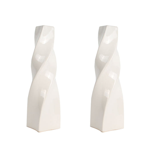 CECA371 WHITE CANDLE HOLDERS