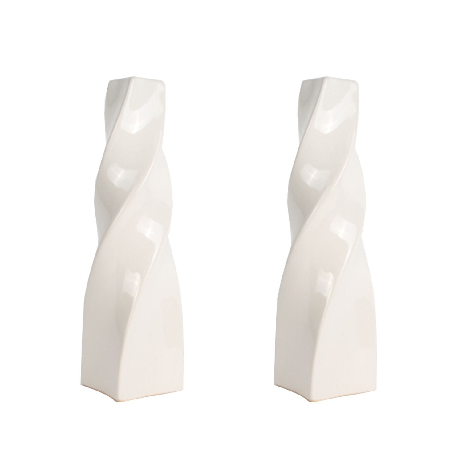 CECA371 WHITE CANDLE HOLDERS