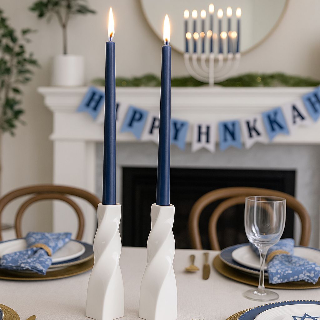 CECA371 WHITE CANDLE HOLDERS