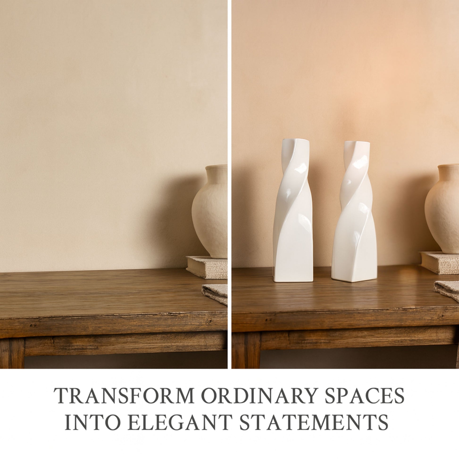 CECA371 WHITE CANDLE HOLDERS