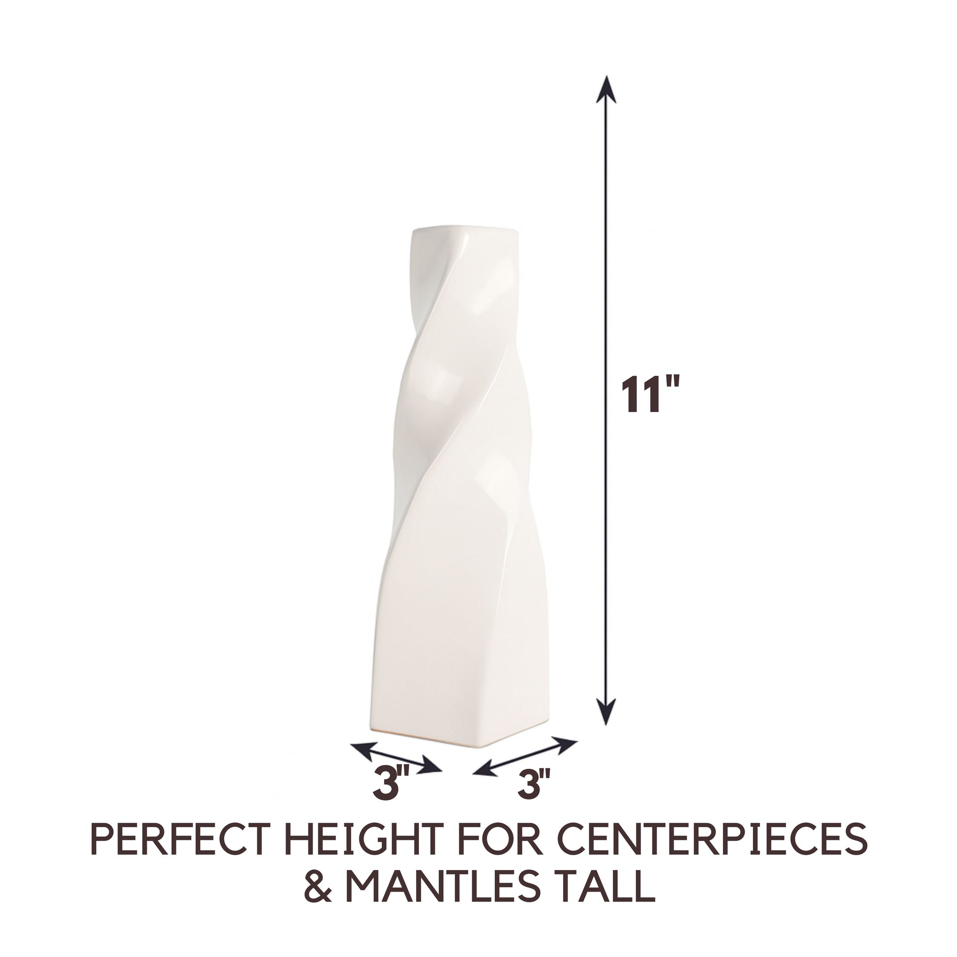 CECA371 WHITE CANDLE HOLDERS