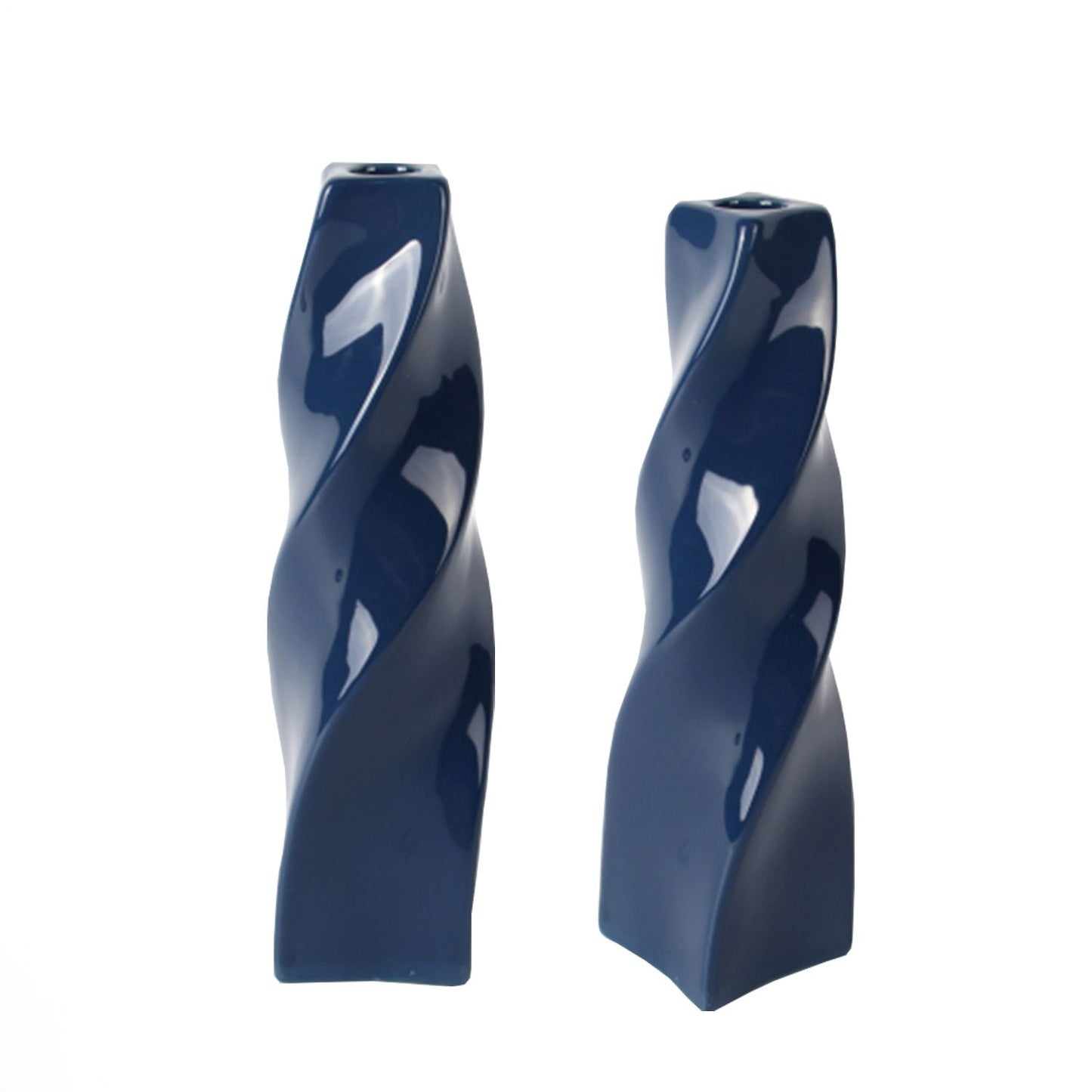 CECA373 BLUE CANDLE HOLDERS