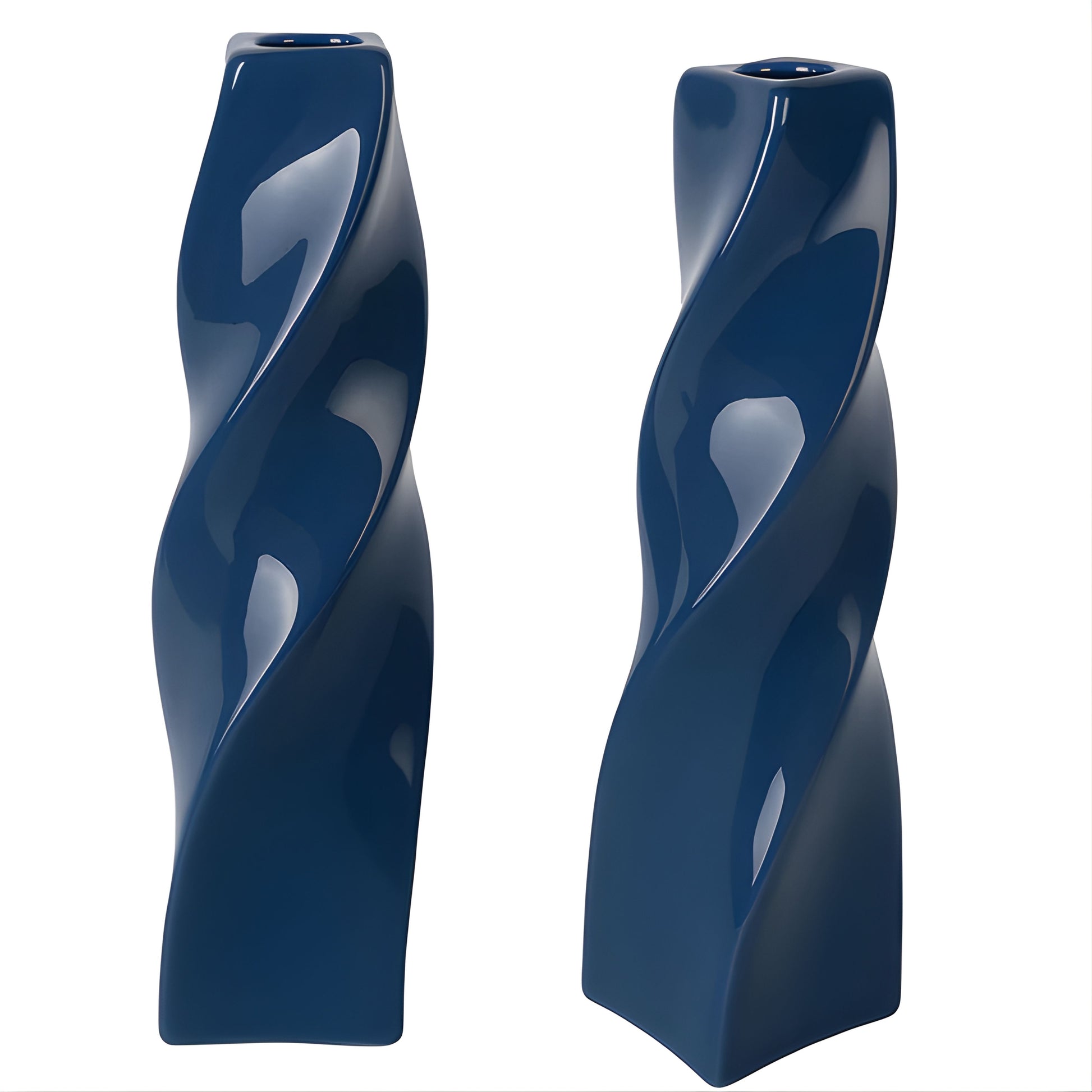 CECA371 BLUE CANDLE HOLDERS