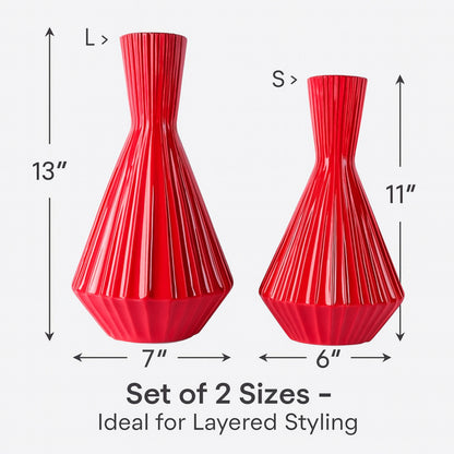 CEVA377 RED CERAMIC VASES HOME DECOR DEALS