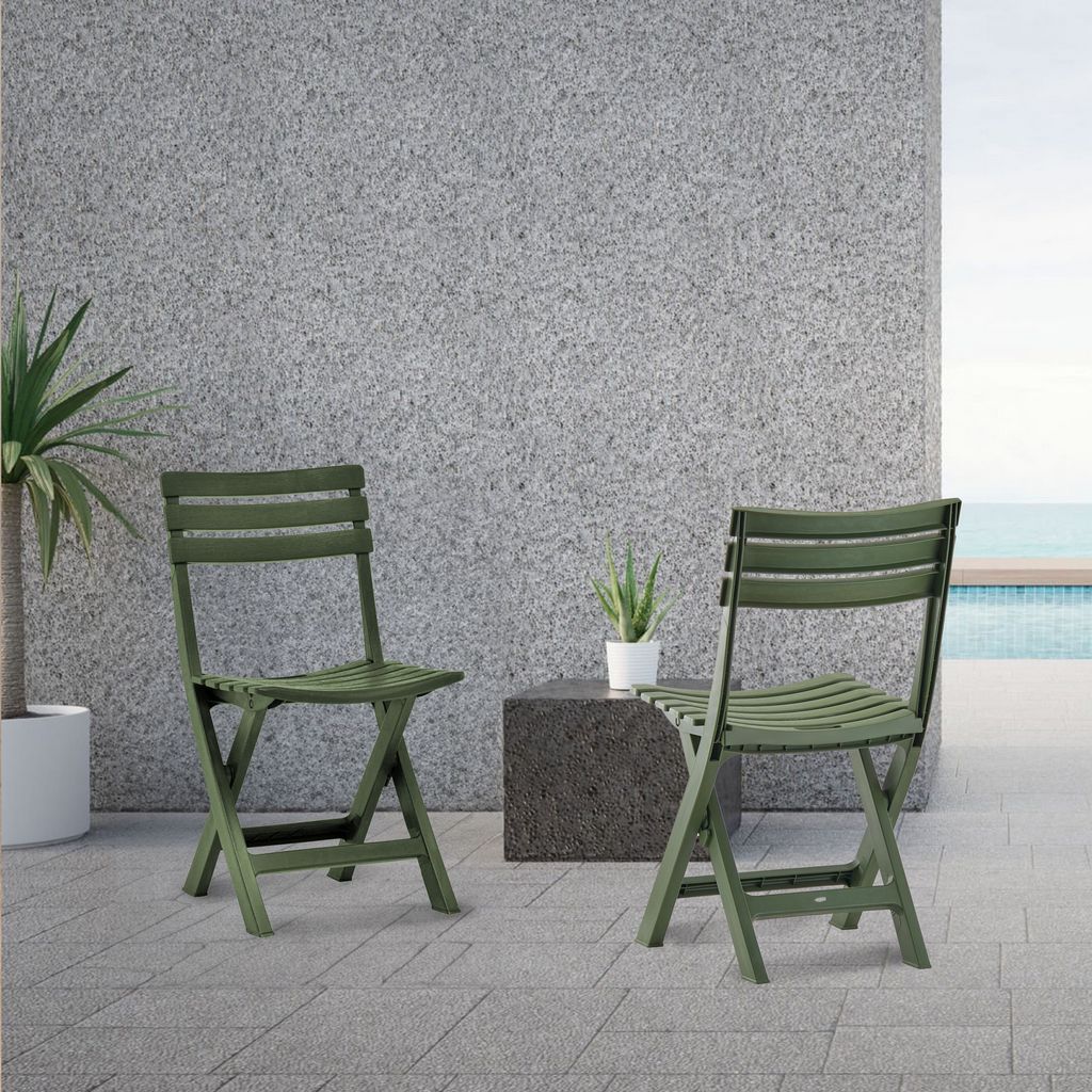 CH419-4 AVOCADO GREEN FOLDING CHAIRS PATIO