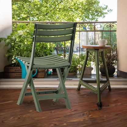 CH419-4 AVOCADO GREEN FOLDING CHAIRS PATIO