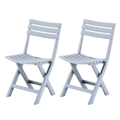 CH423-2 LIGHT GRAY FOLDING CHAIRS PATIO