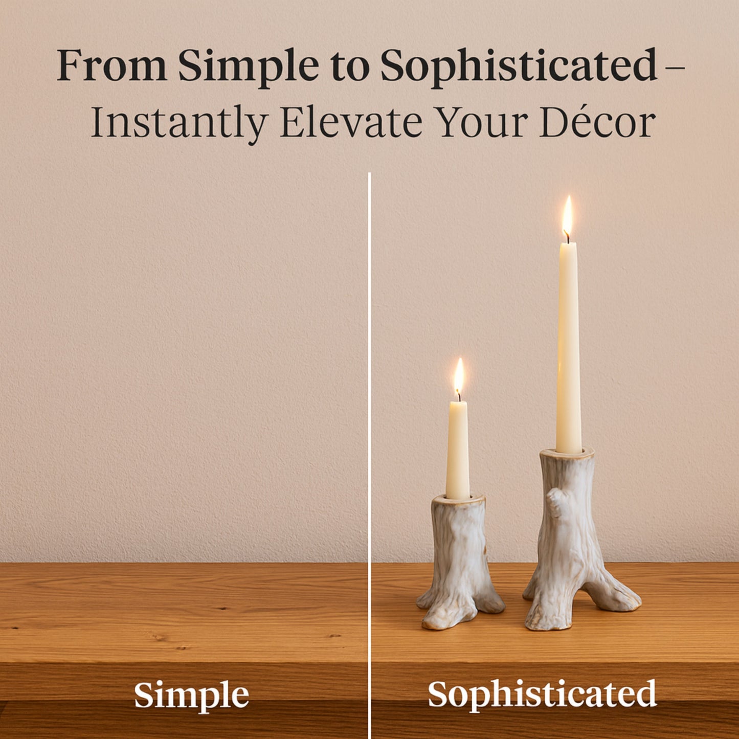 CECA263 WHITE CANDLE HOLDERS