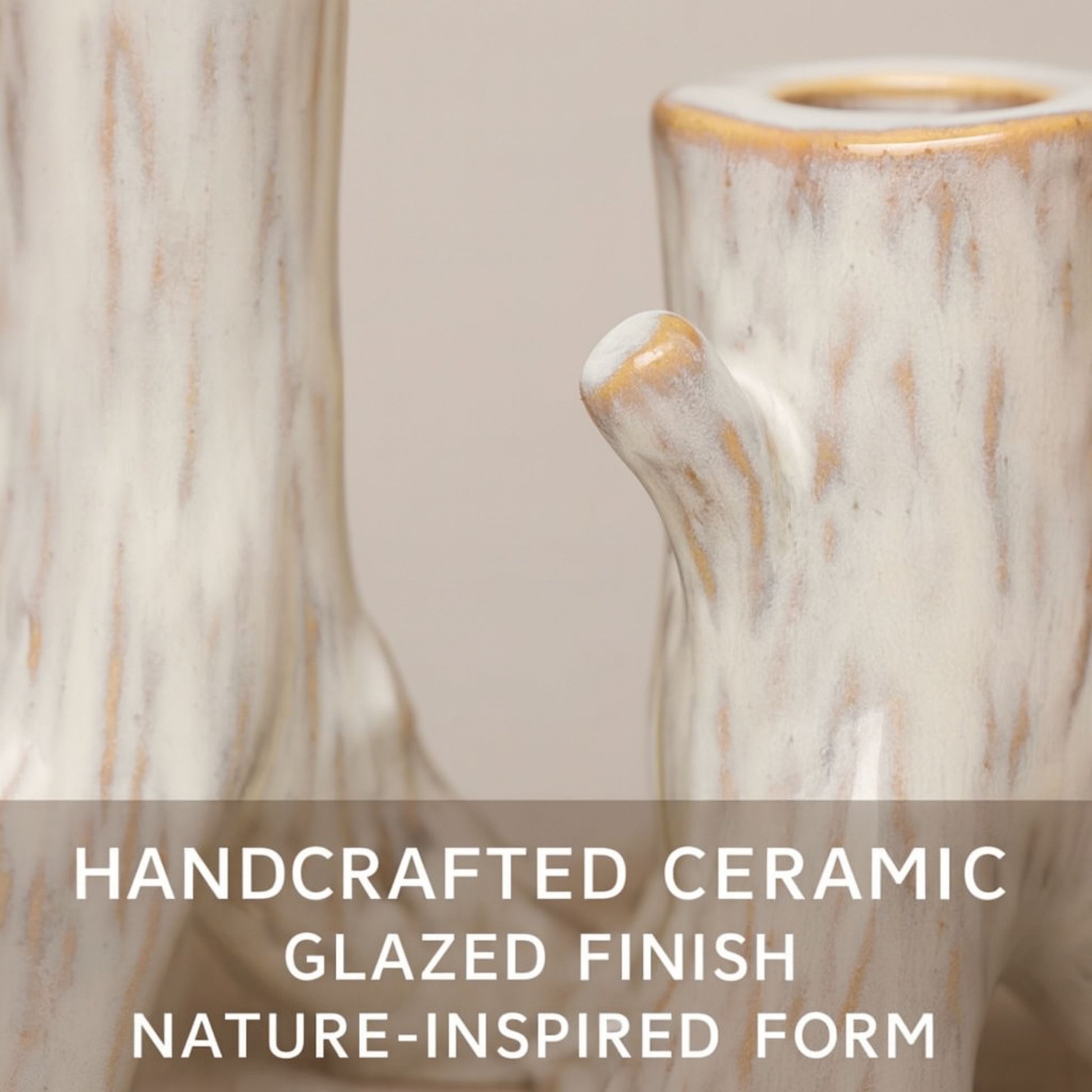 CECA263 WHITE CANDLE HOLDERS