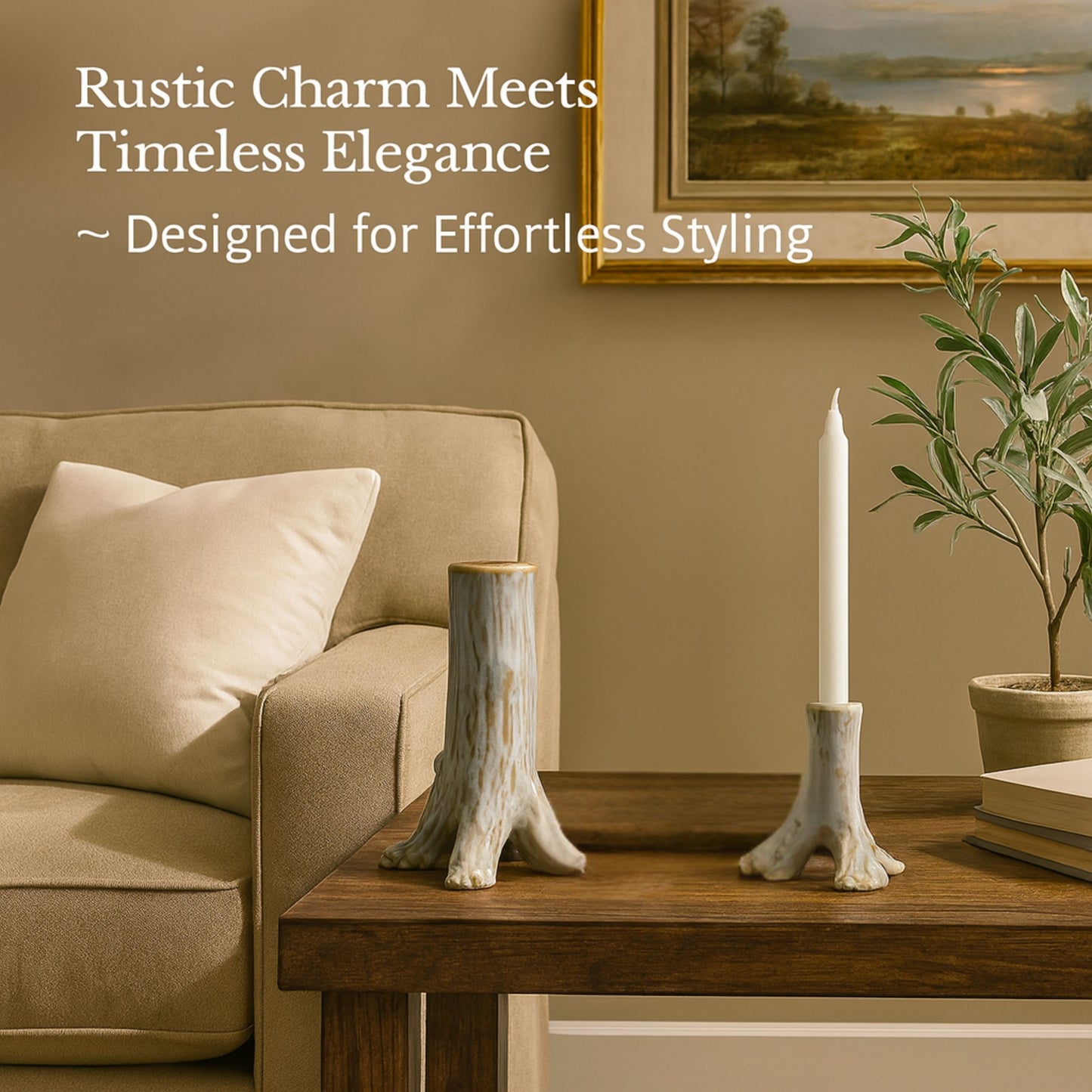 CECA264 WHITE CANDLE HOLDERS