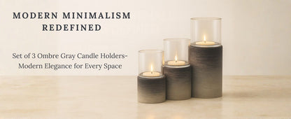 CECA268 OMBRE GRAY CANDLE HOLDERS HOME DECOR DEALS