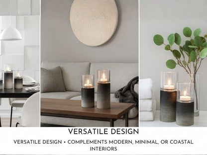 CECA268 OMBRE GRAY CANDLE HOLDERS HOME DECOR DEALS