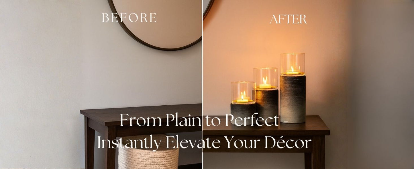 CECA268 OMBRE GRAY CANDLE HOLDERS