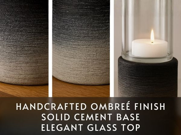 CECA268 OMBRE GRAY CANDLE HOLDERS