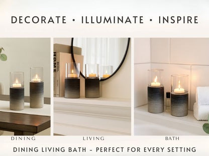 CECA268 OMBRE GRAY CANDLE HOLDERS HOME DECOR DEALS