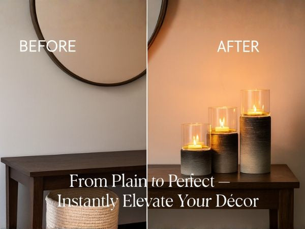 CECA268 OMBRE GRAY CANDLE HOLDERS