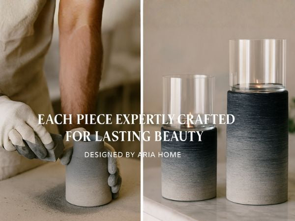 CECA268 OMBRE GRAY CANDLE HOLDERS