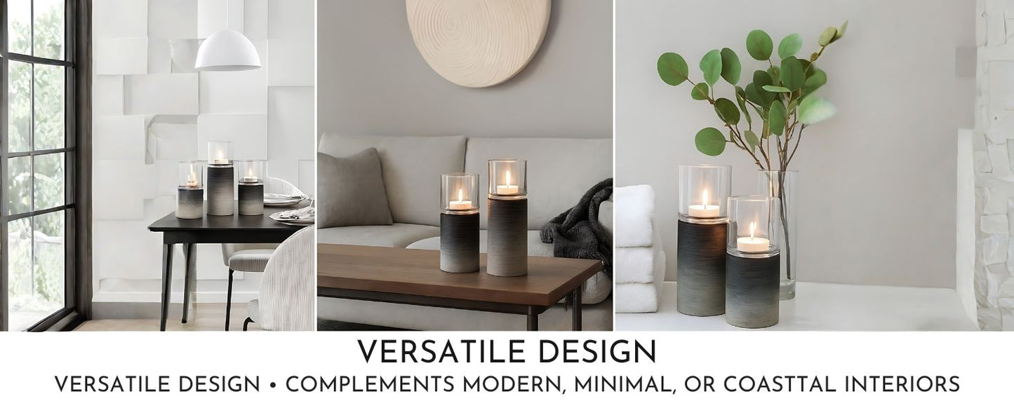CECA268 OMBRE GRAY CANDLE HOLDERS