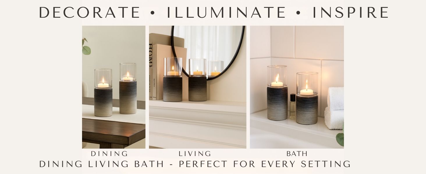CECA268 OMBRE GRAY CANDLE HOLDERS