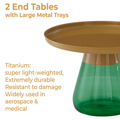 TB472 MAT GLD/GRN BAS NESTING TABLE
