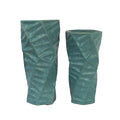 Teal 3D Triangle Pattern Ceramic Vase Set