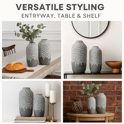 CEDC339 GREY CERAMIC VASES HOME DECOR DEALS