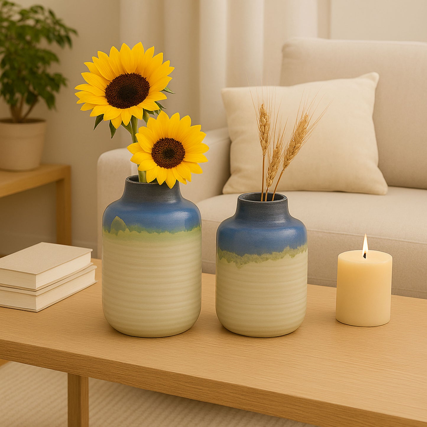 CEDC342 GREEN-WHITE CERAMIC