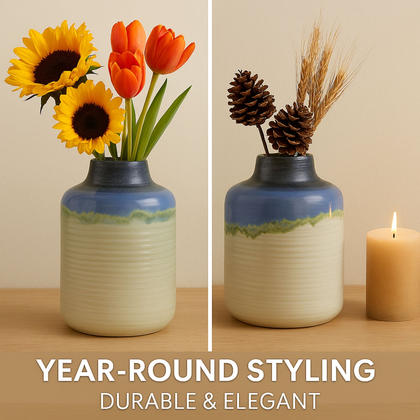 CEDC342 GREEN-WHITE CERAMIC