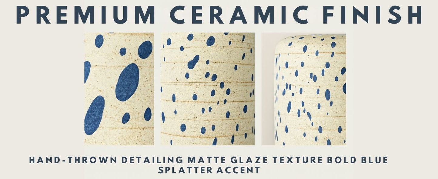 CAVA296 WHITE BLUESPOT CERAMIC