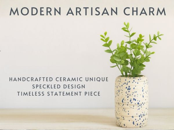 CAVA296 WHITE BLUESPOT CERAMIC VASES HOME DECOR DEALS